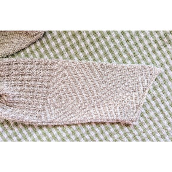 Eight Eight Eight Tunic Sweater Medium Beige Cotton Marled Mixed Knit Clean Girl - Picture 8 of 11